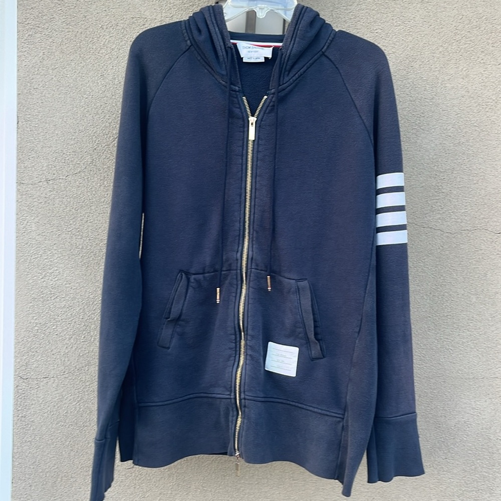 Thom Browne Classic Loop Back Four Bar Full Zip Hoodie - Picture 13 of 17